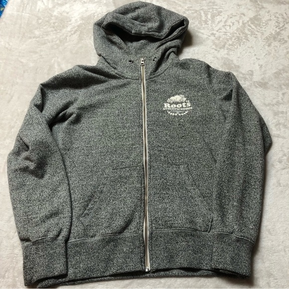 Roots Grey Heather Zip Up Hoodie Size XS - Picture 3 of 12